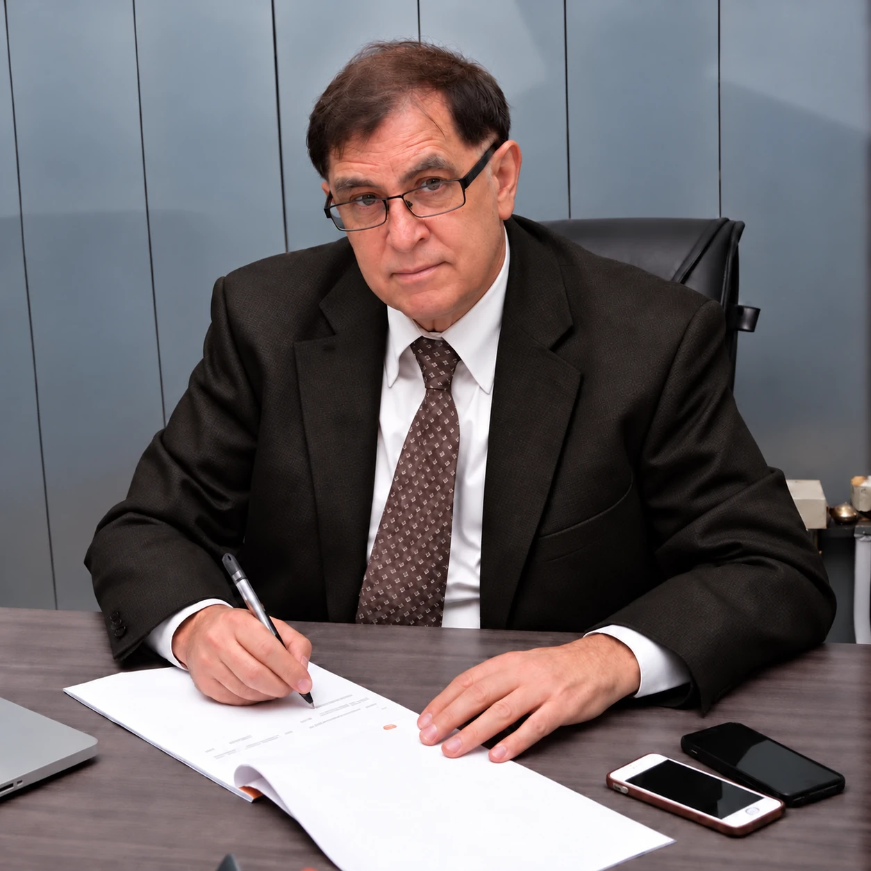 Nebratek founder signing a document
